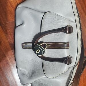 Dooney & Bourke Gray and Brown Leather Shoulder Bag